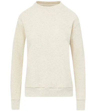MV Sport W23140 Women's Raelynn Cloud Fleece Crewn in Oatmeal front view