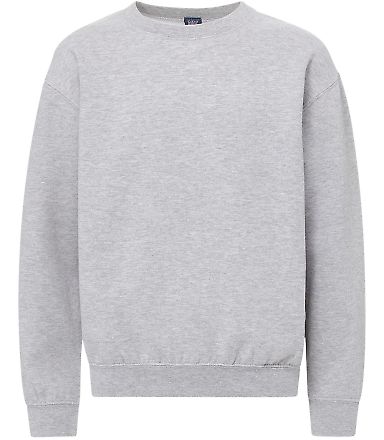 MV Sport 23154Y Youth Buddy Crewneck Sweatshirt in Heather grey front view