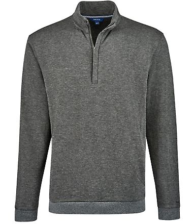Nautica N18090 Explorer Fleece Quarter-Zip in Charcoal heather front view