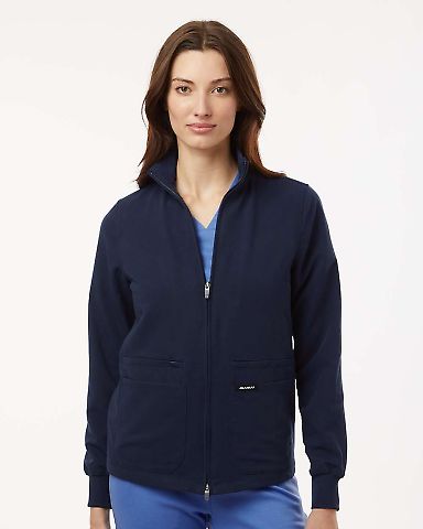 Jaanuu W60001 Women's Ceri Essential Full-Zip 6-Po in Midnight navy front view