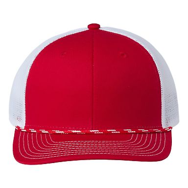 The Game Hats GB452R Everyday Rope Trucker Cap in Red/ white front view