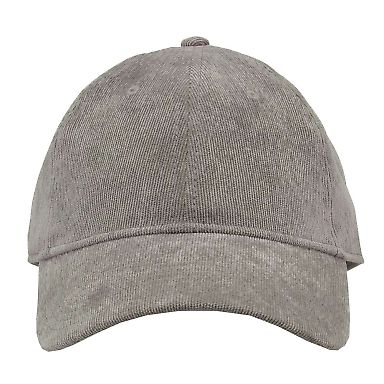 The Game Hats GB568 Relaxed Corduroy Cap in Grey front view