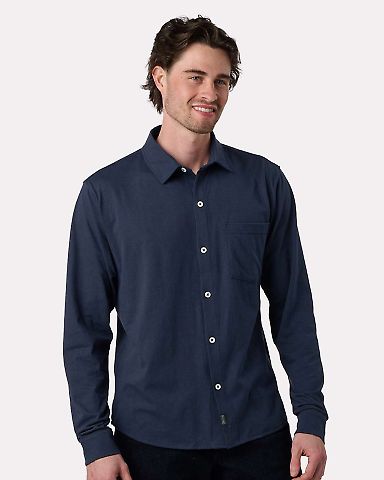 Recover EC650 Eco Button Down Shirt in Navy front view