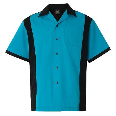 Hilton HP2243 Cruiser Bowling Shirt in Turquoise front view