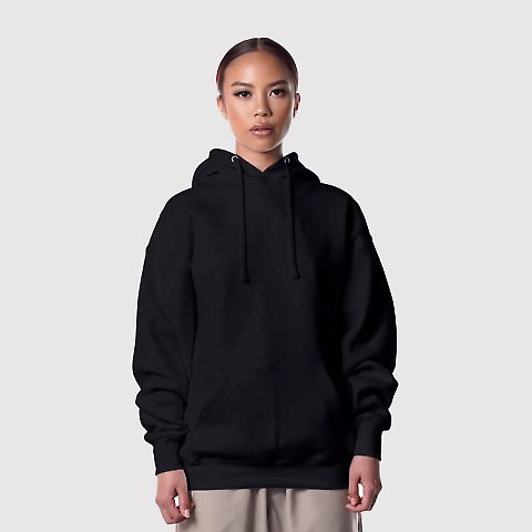 Teestyled TS8000 | WOMEN'S RAW EDGE CROP HOODIES in Black front view