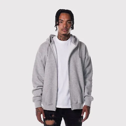 Teestyled TS9504 | HEAVYWEIGHT YKK ZIP HOODIES in Athletic heather front view