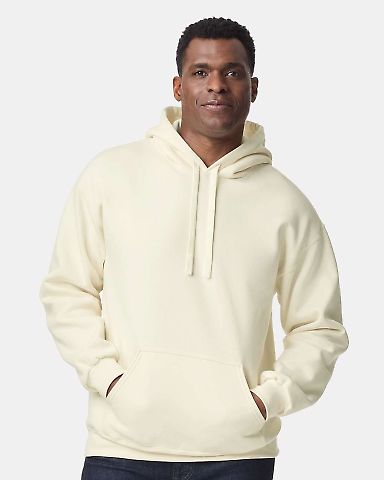 Gildan 19500 Unisex Hammer Maxweight Hooded Sweats in Off white front view