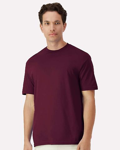 Gildan 3000 Unisex Light Cotton T-Shirt in Maroon front view