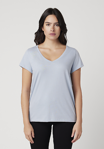 Cotton Heritage W1247 Women's V-Neck T-shirt in Blue fog front view