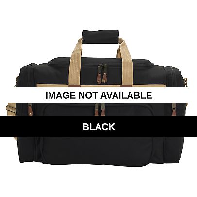 3013 UltraClub® Polyester Travel Duffel Black front view