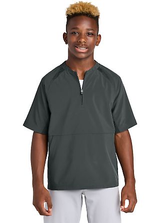 Sport Tek YJST489 Sport-Tek Youth Repeat 1/2-Zip S in Irongrey front view