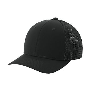 Sport Tek STC60 Sport-Tek Stretch-Tek Mesh Back Ca in Blk/blk front view
