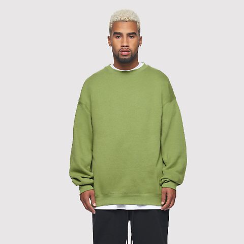 Teestyled TS9503 | HAND DISTRESSED SWEATSHIRTS in Military green front view