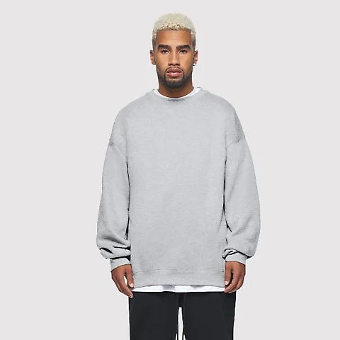 Teestyled TS9503 | HAND DISTRESSED SWEATSHIRTS in Athletic heather front view