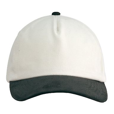 Big Accessories BA710 Two-Tone Corduroy Cap in Cream/ olive front view