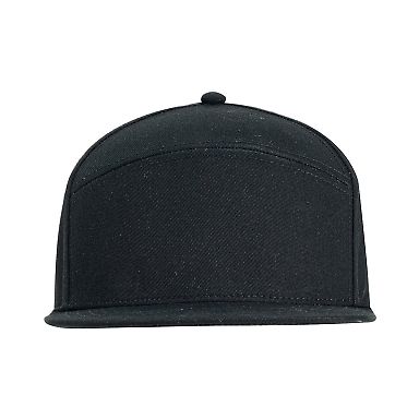 Big Accessories BA709 Hybrid Flat Bill Cap in Black front view