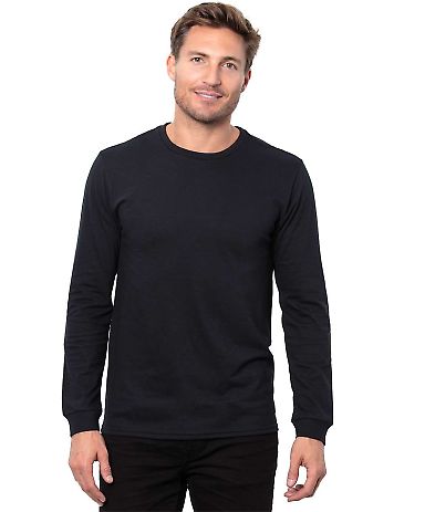Threadfast Apparel T3001 Epic Unisex CVC Long Slee in Solid black front view
