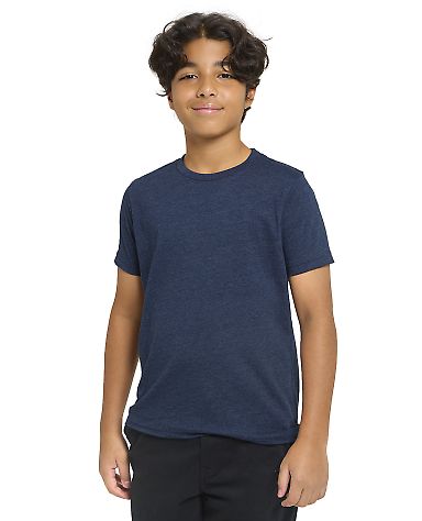 Threadfast Apparel T1001B Youth Epic CVC T-Shirt in Heather navy front view