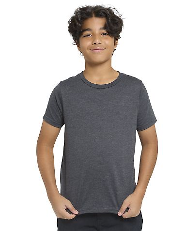 Threadfast Apparel T1001B Youth Epic CVC T-Shirt in Heather black front view