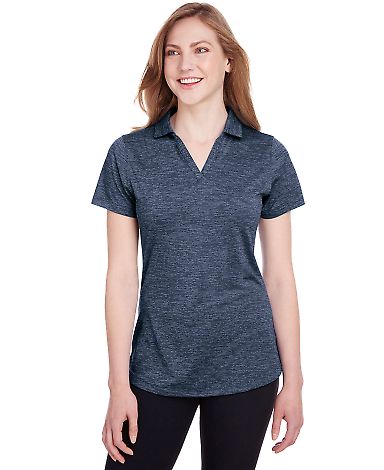 Puma 596802 Women's Icon Heather Polo in Peacoat front view