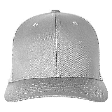 Puma 22675 110 Snapback Trucker Cap in Quarry/ brt whit front view