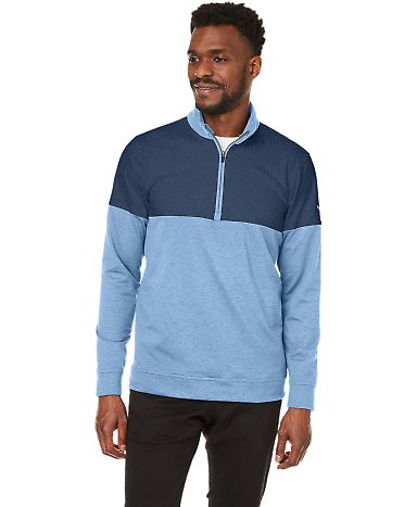 Puma 595803 Cloudspun Warm Up Quarter-Zip Pullover in Blu bell/ dk dnm front view