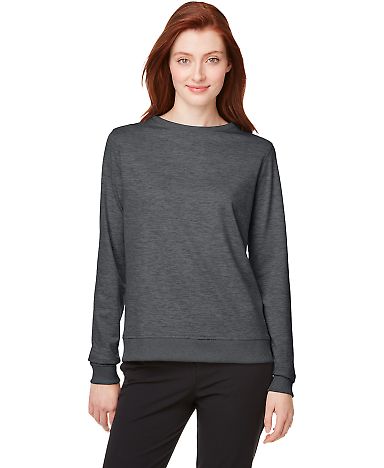 Puma 599267 Women's Cloudspun Crewneck Sweatshirt in Puma black hthr front view