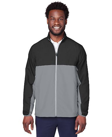 Puma 599128 1st Mile Wind Jacket in Pma blk/ qut shd front view