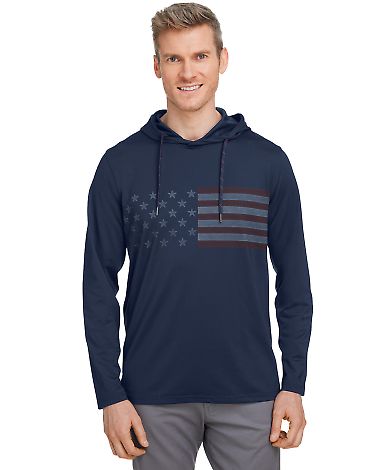 Puma 537474 Volition Patriotic Hooded Pullover in Navy blazer front view