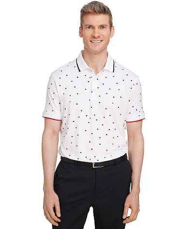 Puma 537477 Volition Skylight Patriotic Polo in Brt wht/ nvy blz front view