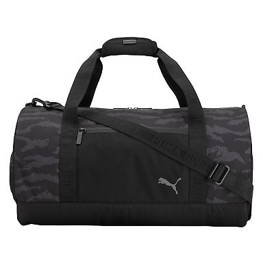 Puma 78119 Camp Barrel Duffel in Puma black front view