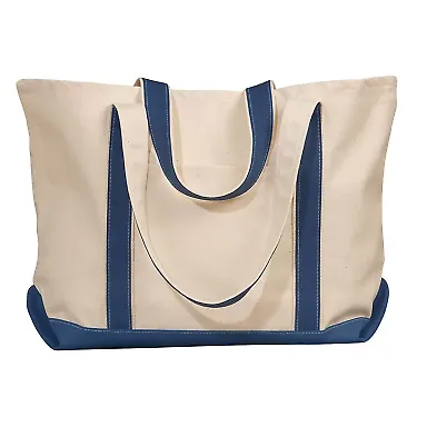 8872 Liberty Bags - 16 Ounce Cotton Canvas Tote in Natural/ navy front view