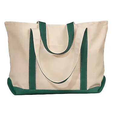 8872 Liberty Bags - 16 Ounce Cotton Canvas Tote in Natural/ fo grn front view
