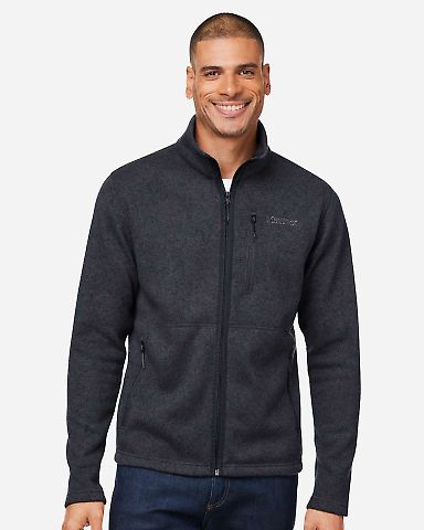 Marmot M16223 Men's Drop Line Fleece Jacket in Black heather front view