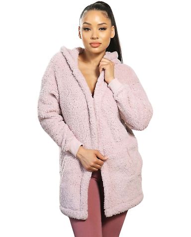 Stilo Apparel FS23937 Fuzzy Fleece Teddy 2 Ply Lon in Pink front view