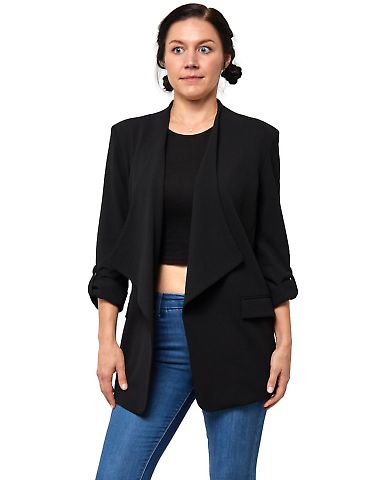 Stilo Apparel FS26493 Waterfall Blazer in Black front view