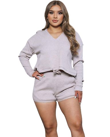 Stilo Apparel FS22812 Active Set Short in Heather oatmeal front view