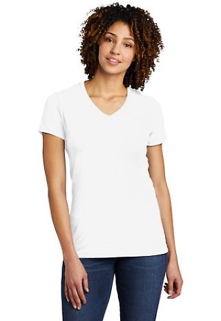 Allmade AL2018     Women's Tri-Blend V-Neck Tee in Brtwhite front view