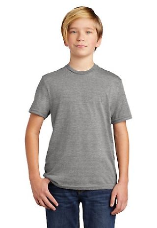 Allmade AL207     Youth Tri-Blend Tee in Aluminum grey front view