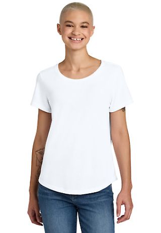 Allmade AL2015    Women's Relaxed Tri-Blend Scoop  in Brtwhite front view