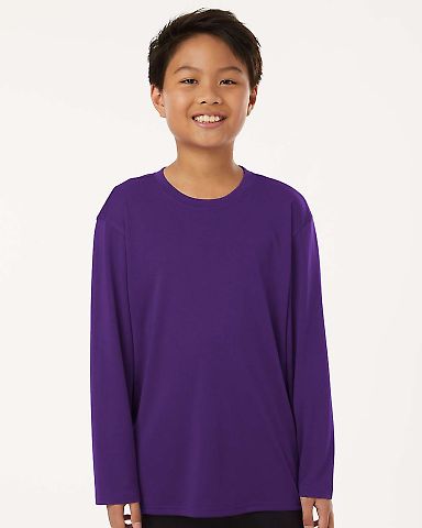 Allpro 48400Y Pro-Lock Youth Performance Long Slee in Purple front view