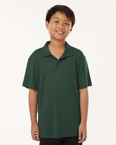 Allpro 41800Y Pro-Lock Youth Performance Polo in Forest green front view