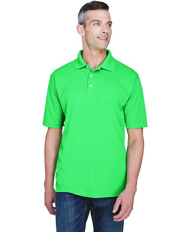 8445 UltraClub® Men's Cool & Dry Stain-Release Pe in Cool green front view