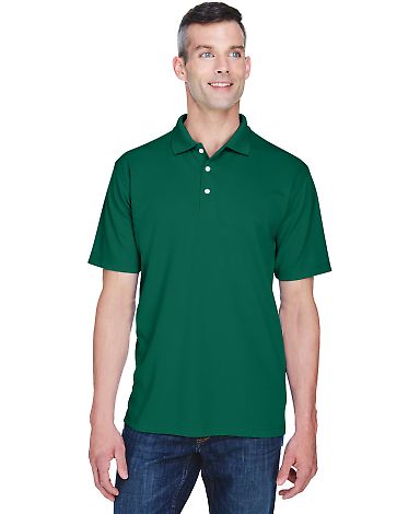 8445 UltraClub® Men's Cool & Dry Stain-Release Pe in Forest green front view