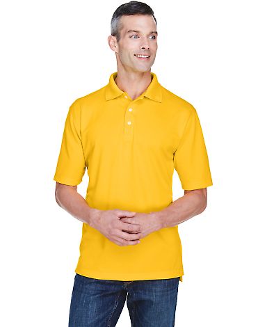 8445 UltraClub® Men's Cool & Dry Stain-Release Pe in Gold front view