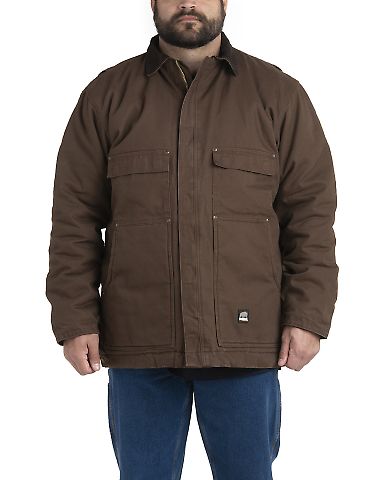 Berne Apparel CH377T Tall Highland Washed Chore Co in Bark front view