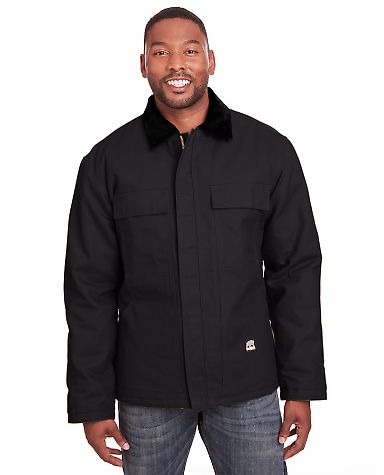 Berne Apparel CH416T Tall Heritage Cotton Duck Cho in Black front view