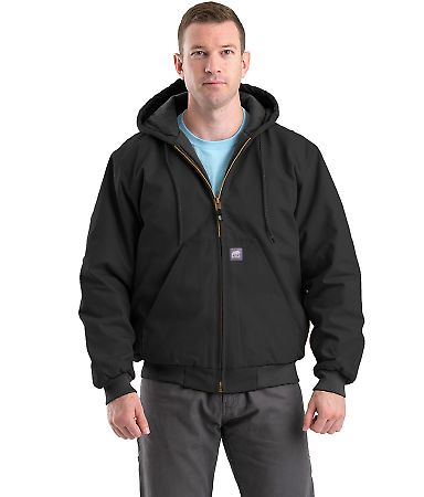 Berne Apparel HJ51T Tall Highland Washed Cotton Du in Black front view