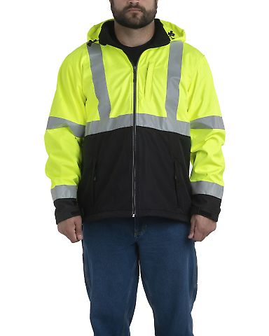 Berne Apparel HVJ206T Tall Hi-Vis Class 3 Hooded S in Yellow front view