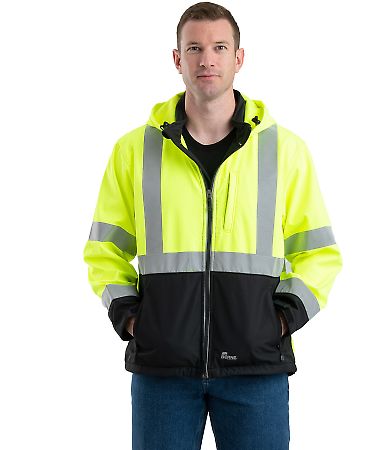 Berne Apparel HVJS206 Hi-Vis Class 3 Hooded Soft S in Yellow front view